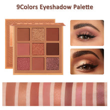 Load image into Gallery viewer, 9Colors Eyeshadow Palette Metallic Shimmer Matte Rich Colors Personality Glamour Daily Night Party Lady Eye Eyelid Beauty Makeup