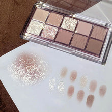 Load image into Gallery viewer, DIKALU 10 Colors Eyeshadow Pearly Matte Earth Color Eyeshadow Palette Shiny Sequins Eye Shadow Eye Pigments Long Lasting Makeup