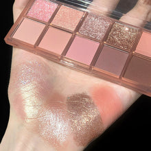 Load image into Gallery viewer, DIKALU 10 Colors Eyeshadow Pearly Matte Earth Color Eyeshadow Palette Shiny Sequins Eye Shadow Eye Pigments Long Lasting Makeup