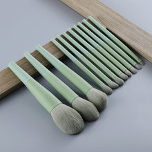 Load image into Gallery viewer, FLD 11/8pcs Natural Hair Green Makeup Brushes Foundation Powder Eyeshadow Eyebrow Brush Set Cosmetic Tool Profesional Maquillaje