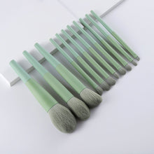 Load image into Gallery viewer, FLD 11/8pcs Natural Hair Green Makeup Brushes Foundation Powder Eyeshadow Eyebrow Brush Set Cosmetic Tool Profesional Maquillaje