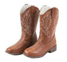 Load image into Gallery viewer, Elecsop Cowboy Boots for Women, Western Cowgirl Boots with Classic Embroidery, Mid-Calf Square Toe womens cowboy boots, Fashion, Brown
