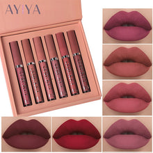 Load image into Gallery viewer, 6 Colors Matte Lip Gloss Ultra Velvet Matte Sexy Liquid Lipstick Waterproof Long Lasting Moisturizing Lip Stick Girls Lip
