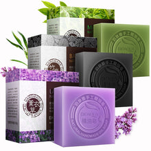 Load image into Gallery viewer, BIOAQUA Natural Essential Oil Soap Face cleaner Soap Bamboo Charcoal Soap Goat Milk Soap Honey Rose Jasmine lavender soap
