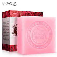 Load image into Gallery viewer, BIOAQUA Natural Essential Oil Soap Face cleaner Soap Bamboo Charcoal Soap Goat Milk Soap Honey Rose Jasmine lavender soap
