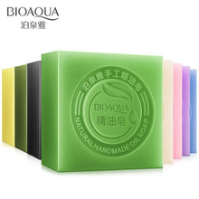 Load image into Gallery viewer, BIOAQUA Natural Essential Oil Soap Face cleaner Soap Bamboo Charcoal Soap Goat Milk Soap Honey Rose Jasmine lavender soap
