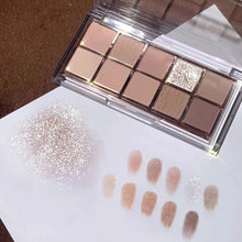 Load image into Gallery viewer, DIKALU 10 Colors Eyeshadow Pearly Matte Earth Color Eyeshadow Palette Shiny Sequins Eye Shadow Eye Pigments Long Lasting Makeup
