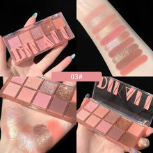 Load image into Gallery viewer, DIKALU 10 Colors Eyeshadow Pearly Matte Earth Color Eyeshadow Palette Shiny Sequins Eye Shadow Eye Pigments Long Lasting Makeup
