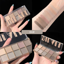 Load image into Gallery viewer, DIKALU 10 Colors Eyeshadow Pearly Matte Earth Color Eyeshadow Palette Shiny Sequins Eye Shadow Eye Pigments Long Lasting Makeup
