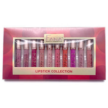 Load image into Gallery viewer, Fana 12 Pcs Non-Stick Cup Matte Colorful Fruity Lip Gloss Lipstick Set Gift Box

