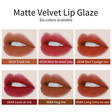 Load image into Gallery viewer, VIBIEY Business Card Lip Glaze Velvet Matte Long Lasting Makeup 6 Colors Velvet Matte Long Lasting Waterproof Lipstick Sexy Matt
